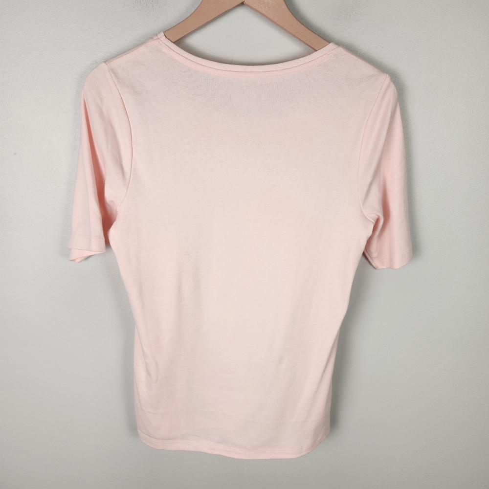 NWT Chico's Bella‎ Top Basic Knit Short Sleeve T-Shirt Whisper Pink (1/ M) #648 - Picture 4 of 11